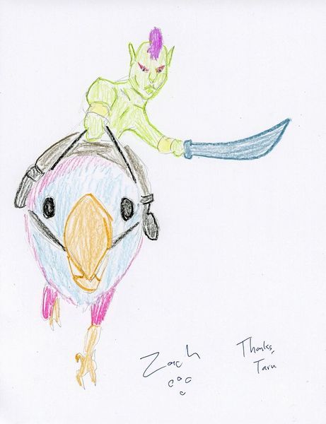 Файл:Goblin riding beak dog crayon.jpg