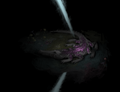 Thebi was a forgotten beast. A towering hairy eight-legged crocodile. It has a gaunt appearance. Its amethyst hair is long and shaggy. Beware its poisonous sting! (post)