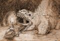 Nolthag was a forgotten beast. A gigantic three-eyed six-legged dimetrodon. It is slavering. Its pearl scales are blocky and set far apart. Beware its noxious secretions! (post)